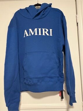 NEW Amiri Core Logo Blue Heavyweight Hoodie Size XX-LARGE